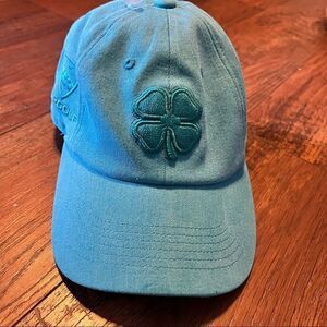 Black clover Turquoise Blue Golf Hat Adjustable
